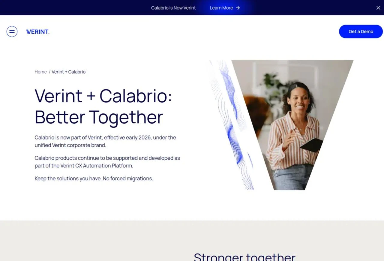 Verint + Calabrio: Better Together. Calabrio is now part of Verint following Thoma Bravo's November 2025 combination of the two companies.