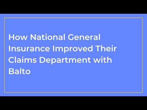 National General Insurance Improved claims department with Balto