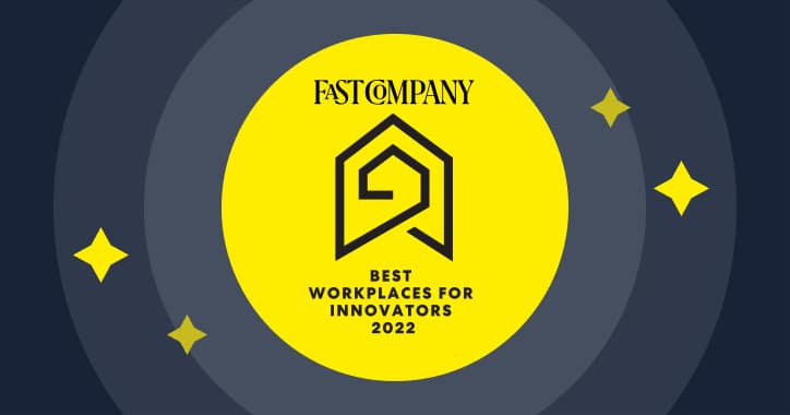 Fast company award for Best Workplaces for Innovators in 2022