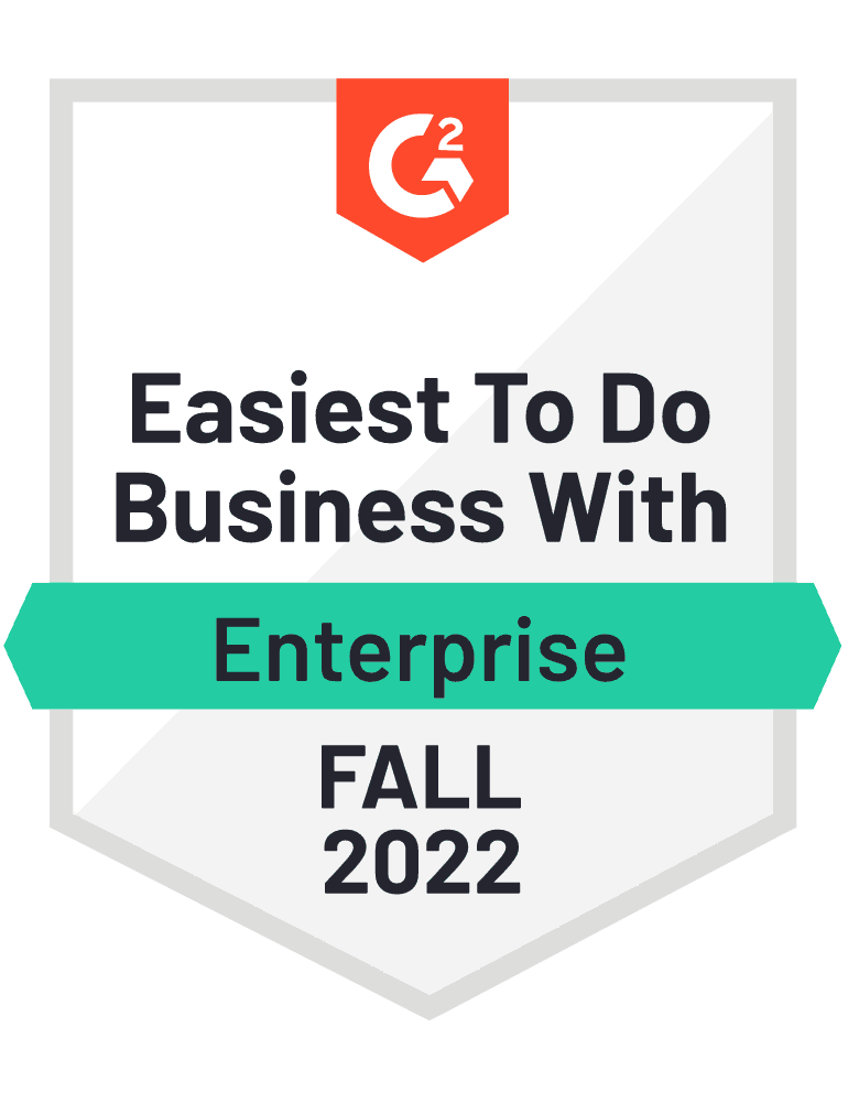 G2 Badge Easiest To Do Business With Fall 2022