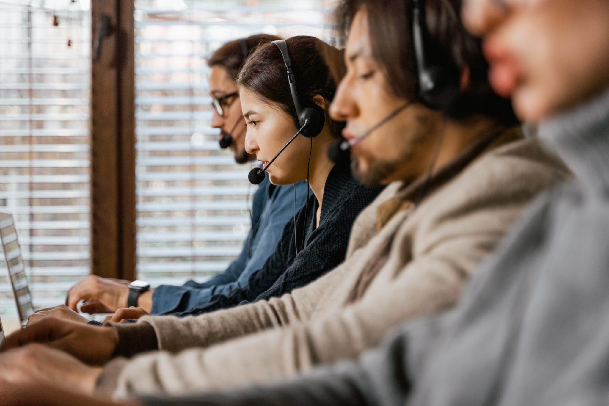 Call center agents stock image