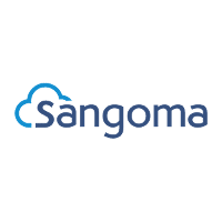 Sangoma logo with blue cloud background