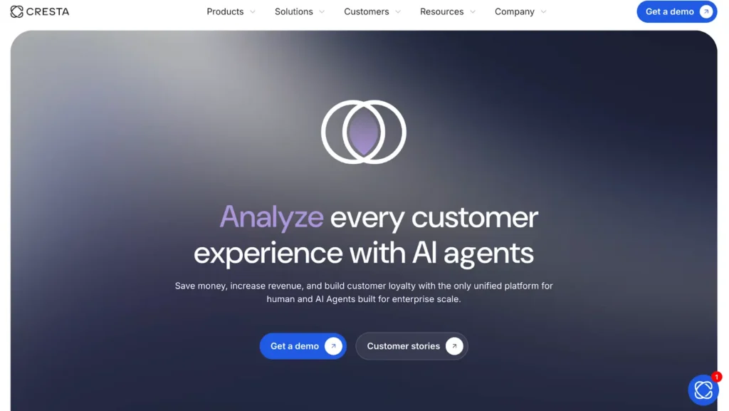 Cresta's website shown as part of Balto's analysis of top Level AI alternatives and competitors