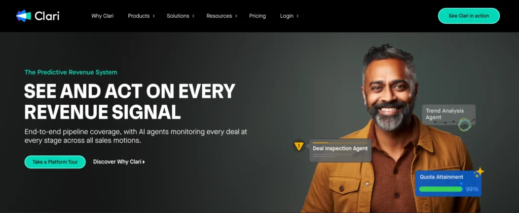 Clari's enterprise revenue orchestration is presented as a top Gong alternative or competitor in 2025