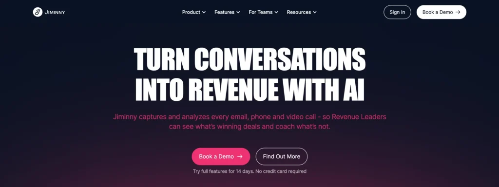 Jiminny's website is shown as part of Balto's analysis of top 10 Gong alternatives and competitors in 2025