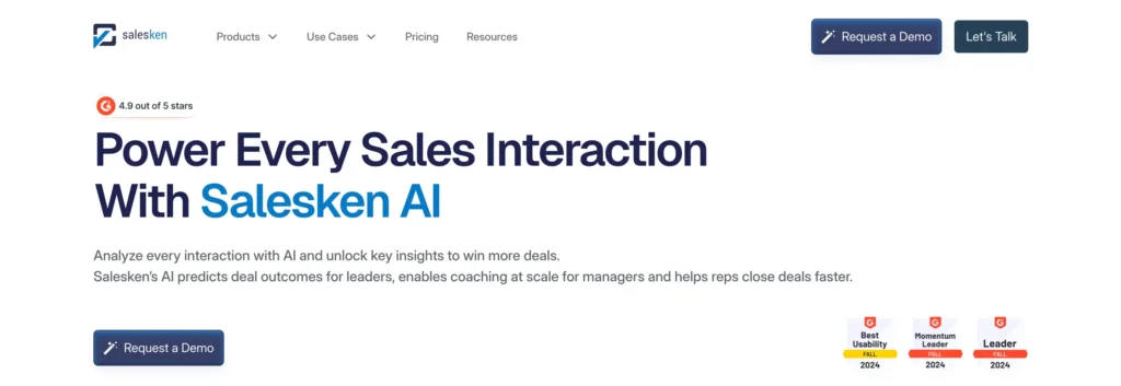 Salesken is highlighted as the #9 best competitor or alternative to Gong by Balto