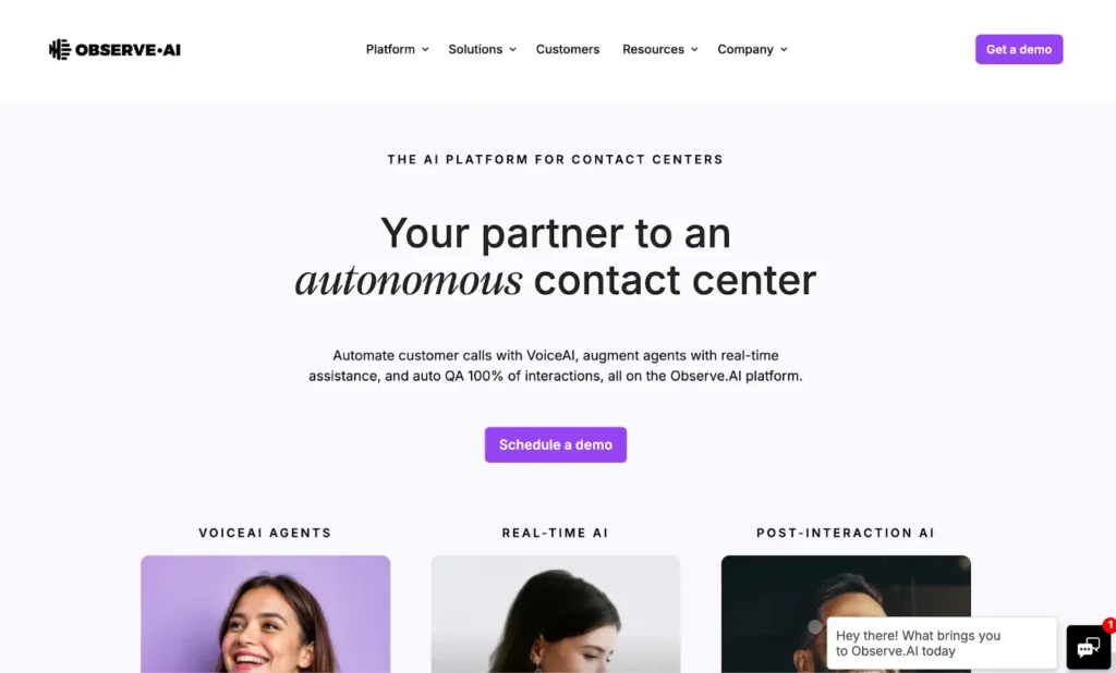 Observe AI banner featured as an alternative to Insight7 for contact center automation