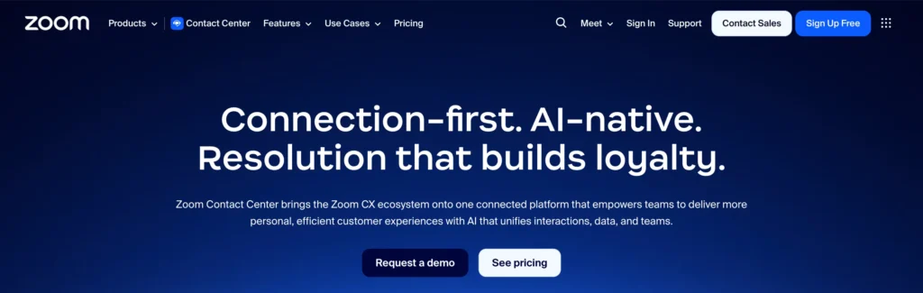 Zoom's Contact Center Solutions are shown as the #6 competitor or alternative to Nextiva