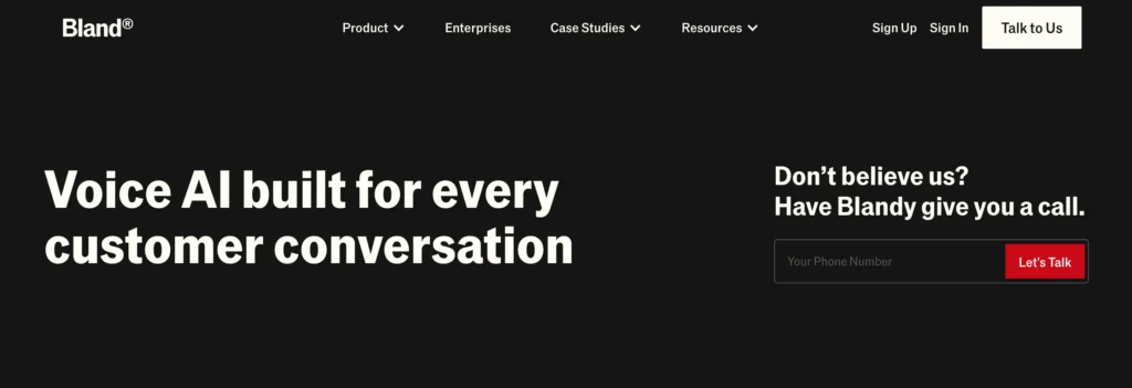Balto lists Bland AI as the #6 best alternative and competitor to Retell AI when it comes to Voice AI Agents